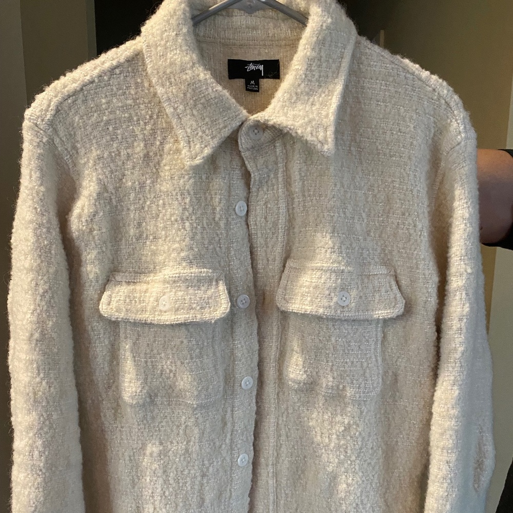 Stussy Boucle Wool CPO shirt. Women’s size medium, fits small
